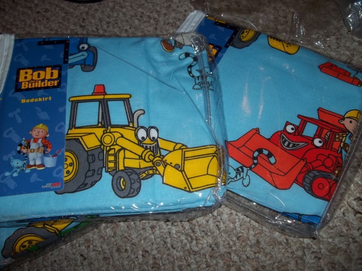   Bob the Builder Character Twin Bed Skirt Dust Ruffle Fabric Dan River