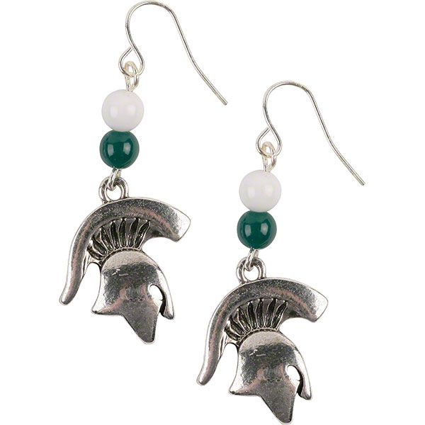 michigan state spartans beaded earrings