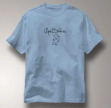 Charles Bukowski Autograph BLUE Author T Shirt XL