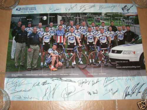 Lance Armstrong 2000 USPS Signed Poster Out of Print