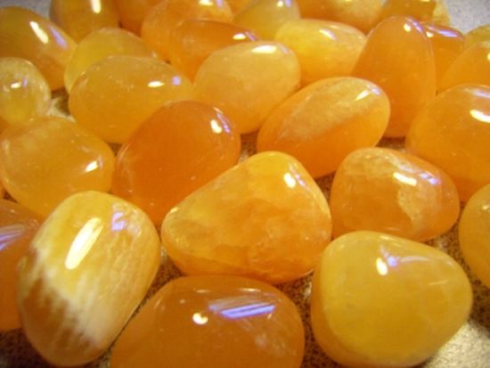 Calcite Orange 1 Medium Tumbled Stones MD Crystal Healing Reiki Wicca 