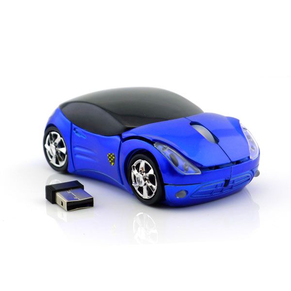 New USB Blue Car Wireless Mouse Mice 800DPI Optical USB Receive for PC 