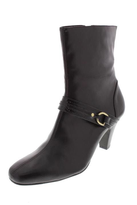 Karen Scott New Cari Brown Embossed Strap Ankle Boots Heels Shoes 8 5 