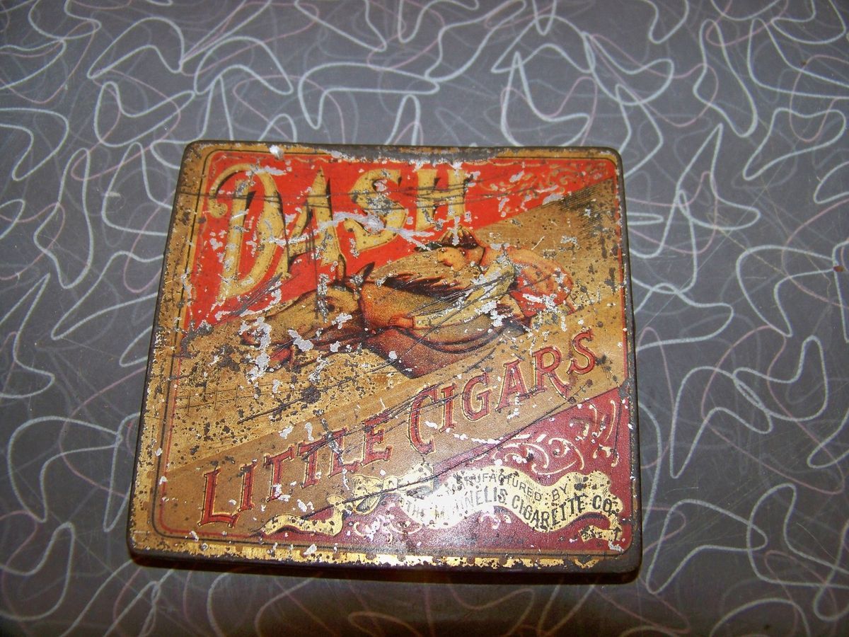 Antique Dash Little Cigar Tobacco Tin