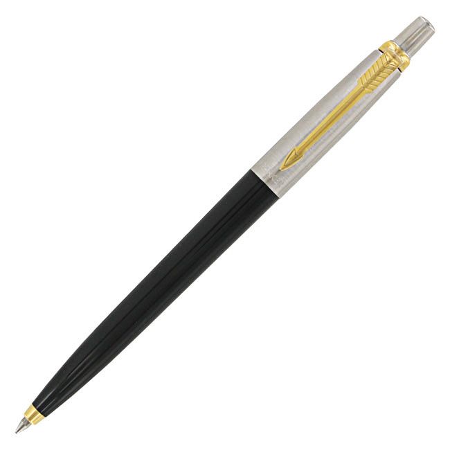Parker Jotter Retractable Black Gold Trim Ballpoint Pens, Medium Point