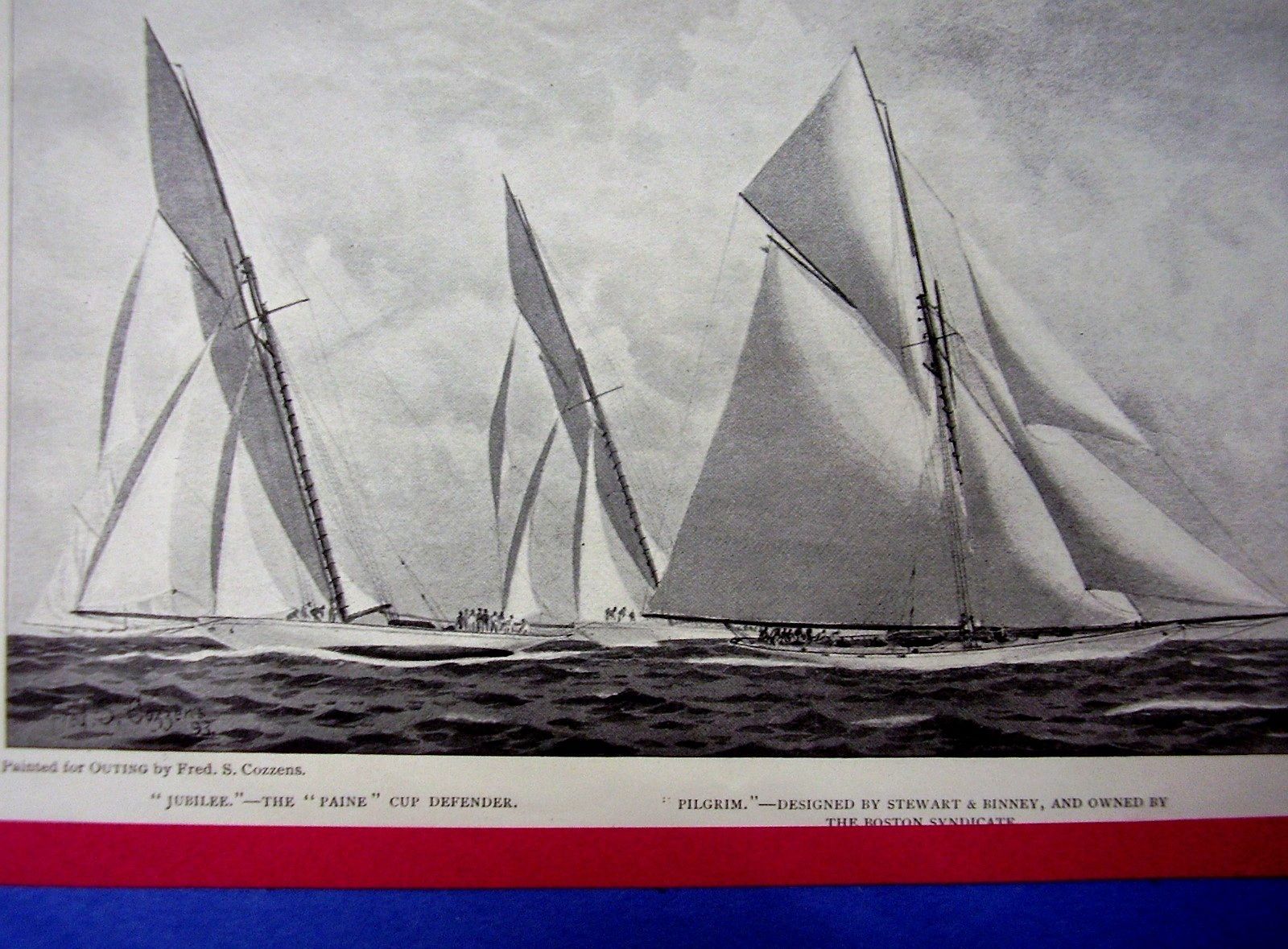  Cup Racers 1893 Illustration Jubilee Paine Pilgrim Fred Cozzens