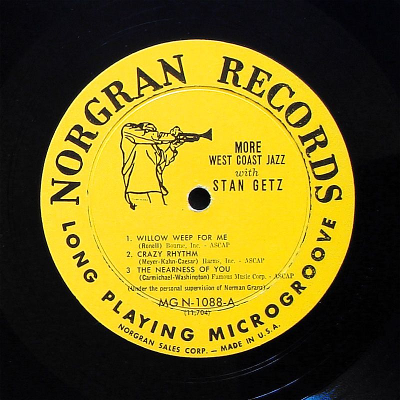  West Coast Jazz LP Norgran MG N 1088 Orig US 1956 Jazz DG Mono