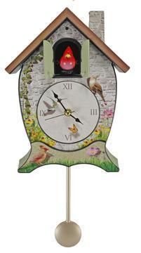 Garden Cottage Cuckoo Clock Red Cardinal Sings His Song