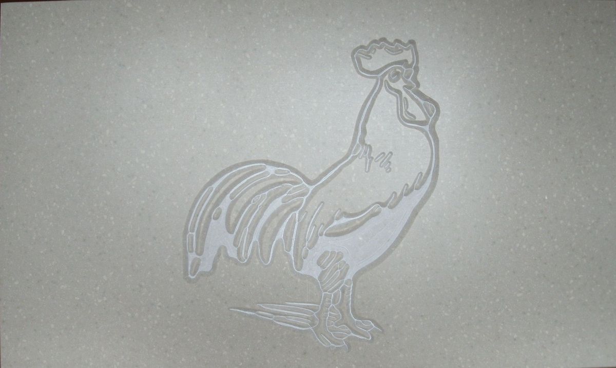 ROOSTER CHICKEN Corian Cutting Board Handcrafted in Wisconsin