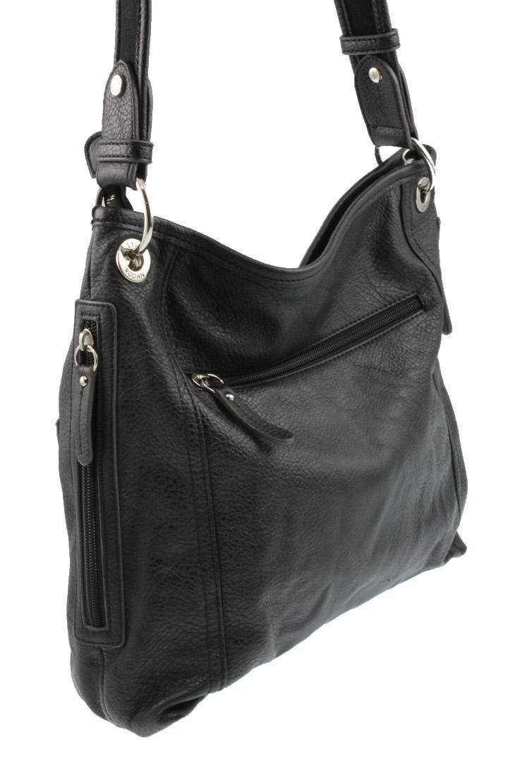  Kingston Black Textured Shoulder Crossbody Handbag Medium BHFO