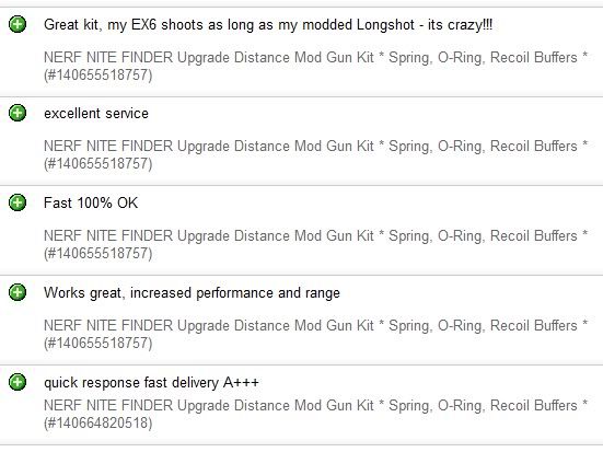 NERF NITE FINDER Upgrade Distance Mod Gun Kit * Spring, O Ring, Recoil