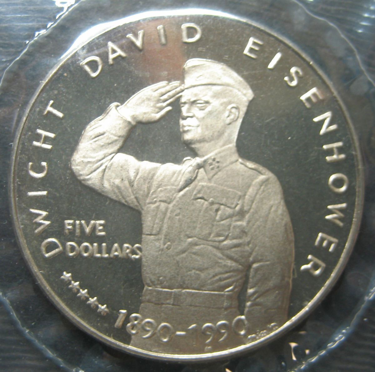 1990 Marshall Islands Dwight D. Eisenhower 5 Dollar Coin
