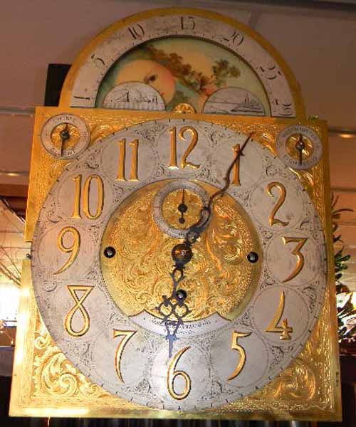 Antique Walter Durfee 9 Tube Mahogany Grandfather Clock