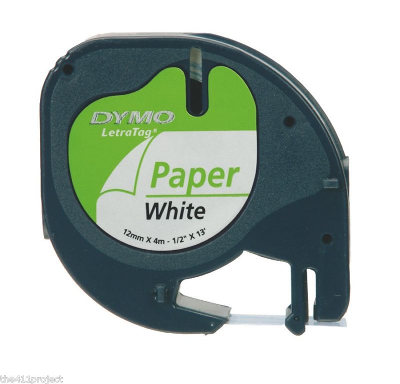 10697 Dymo Letra Tag White PAPER Refill Tape for LetraTag Model Label