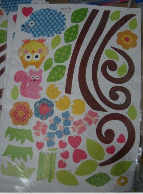 Owl Scroll Tree Branch Wall Decals Removable Stickers Decor Kids