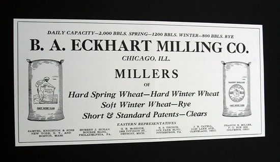 Ba Eckhart Milling Co Chicago Fancy Patent Wheat Flour
