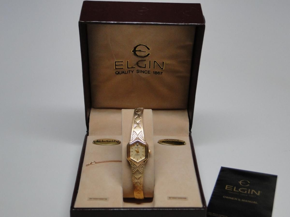 new vintage elgin ladies diamond quartz wrist watch nos this item has