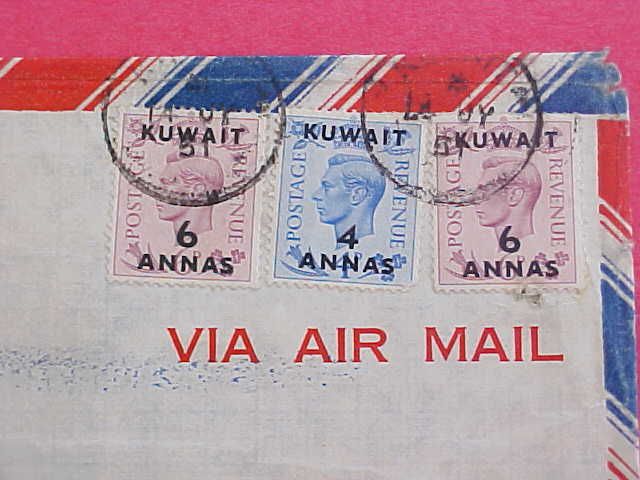 Kuwait 1951 Registered Label Legal Size Cover Window Envelope