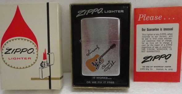 Priv Coll 1973 Ernest Tubb Guitar Salesman Sample Music Zippo Lighter