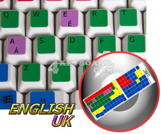 Learning English UK Colored PC Keyboard Sticker