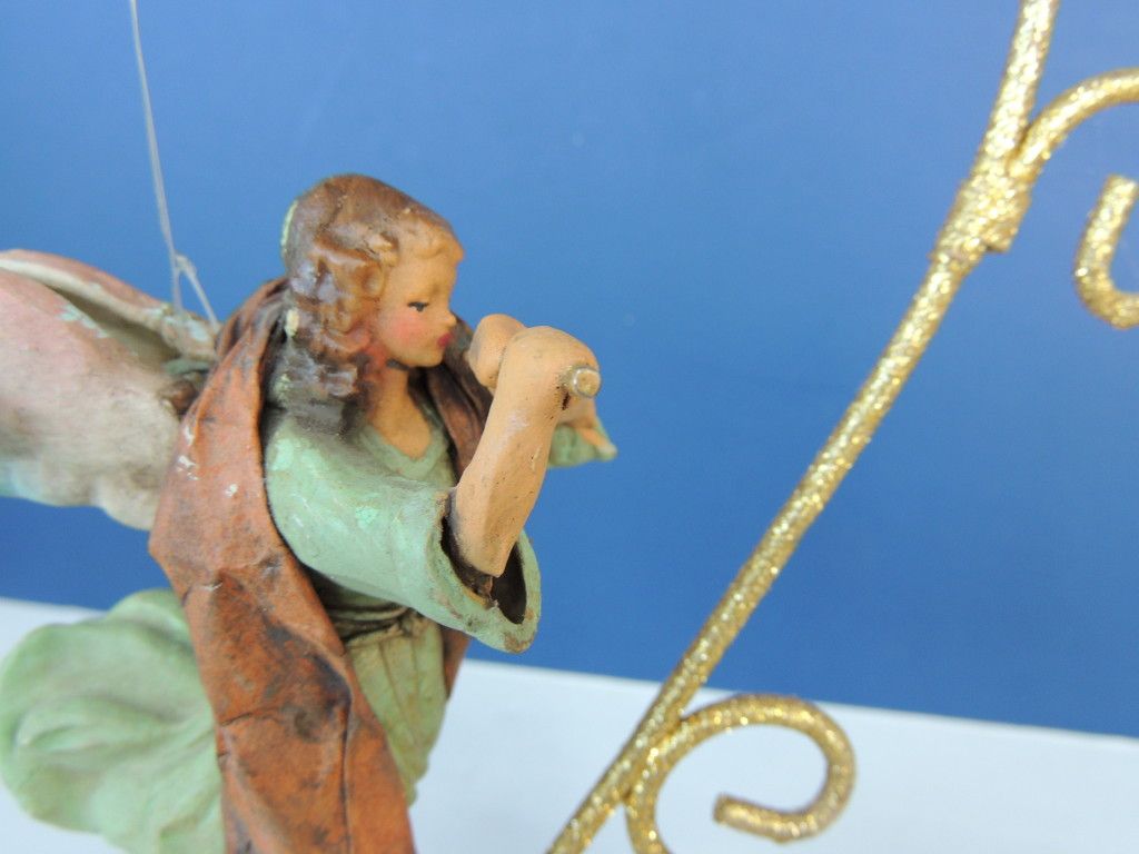 Antique Cartapesta Renaissance Angel Paper Mache Nativity Christmas