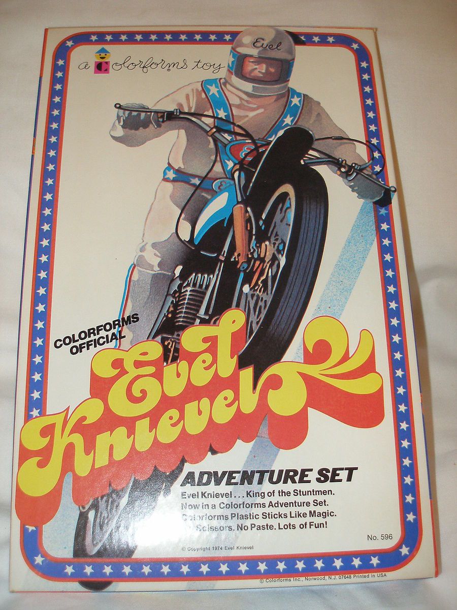 Evel Knievel Coloforms 1974 Old Store New Stock Vtg