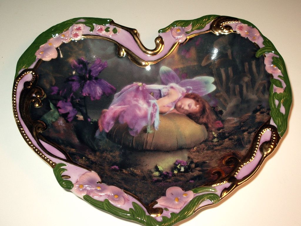 Purple Fairy Collector Plate New Sweet Dreams by Lisa Jane The