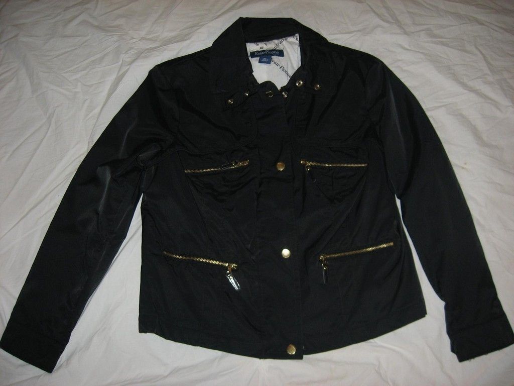 Evan Picone Petite Zippered Jacket Black Size PL