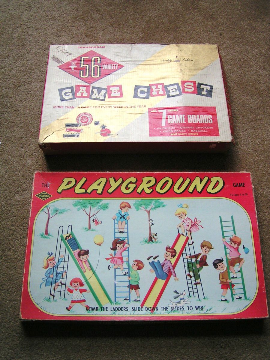  TRADITIONAL FAMILY BOARD GAMES 1950S THE PLAYGROUND GAME GAME CHEST