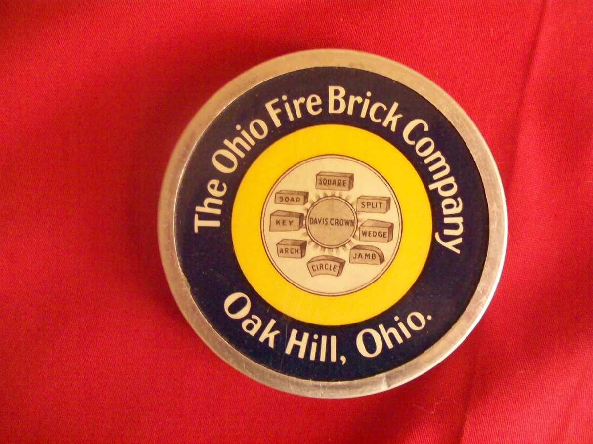 The Ohio Fire Brick Co Oak Hill Ohio Porcelain Paperweight