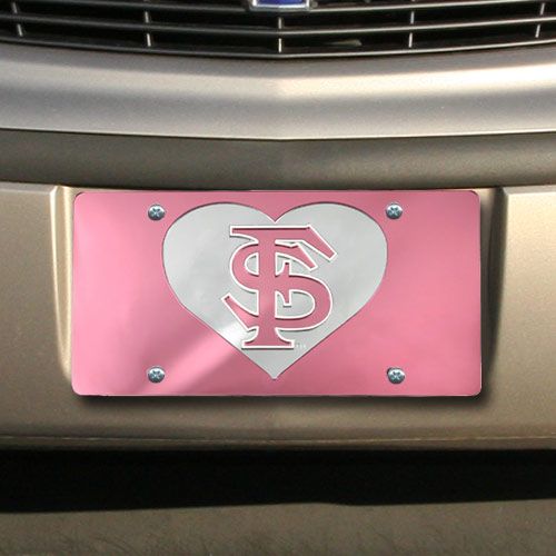Florida State Seminoles FSU Pink Mirrored License Plate