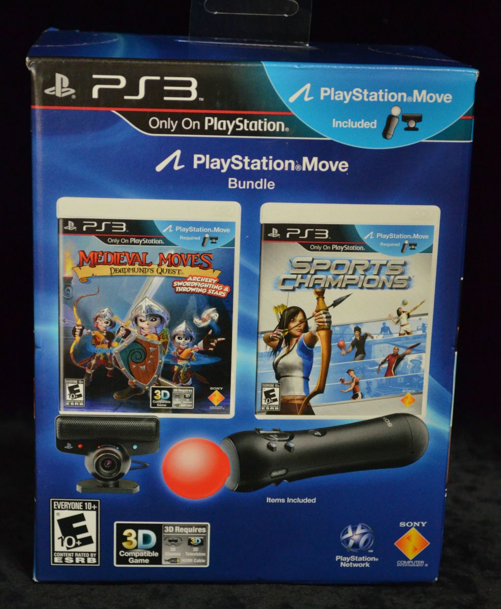 PS3 GAME Medieval Moves and Sports Champions Playstation Move Bundle