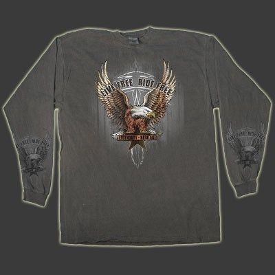 Upwing Eagle Live Free Ride Free Dyed LS T Shirt 3 Sizes to Choose