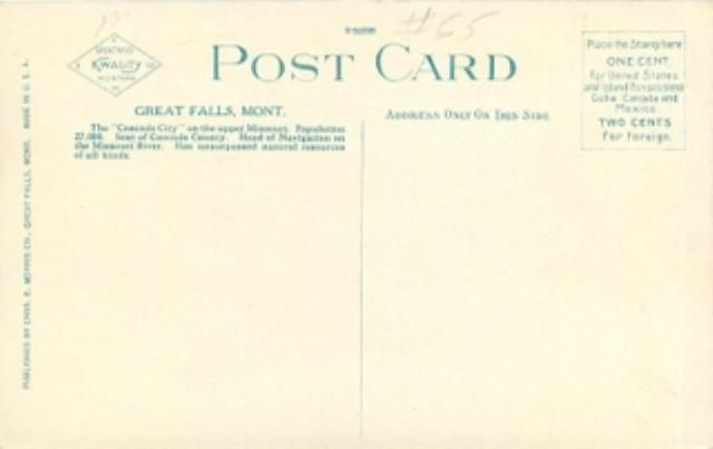 Great Falls Montana Park Hotel Postcard
