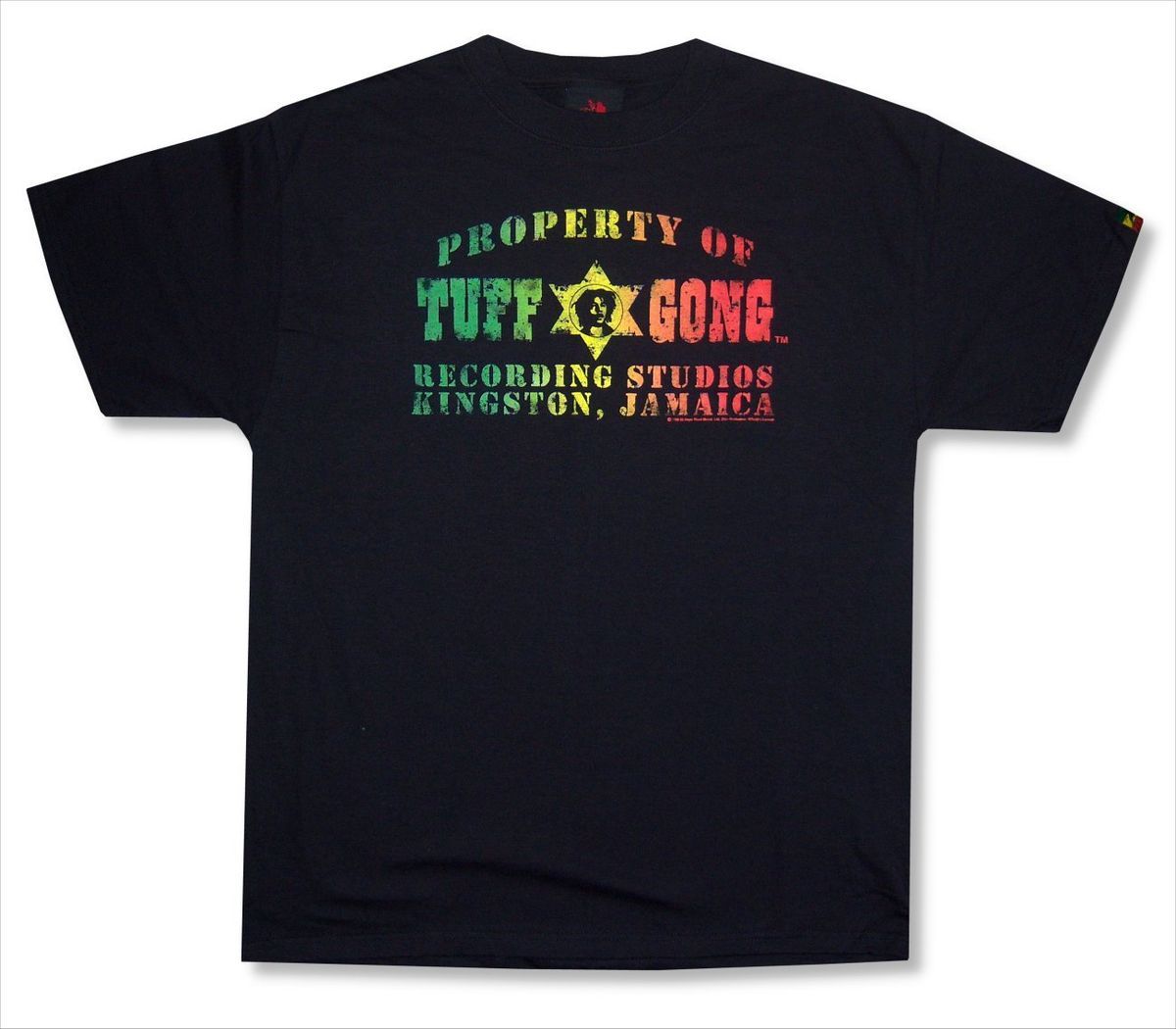 Zion Rootswear Tuff Gong Bob Marley Black T Shirt New Adult Large L