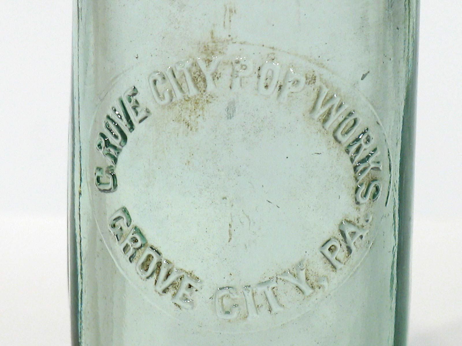 Grove City PA Pop Works Antique Soda Bottle c1910 25