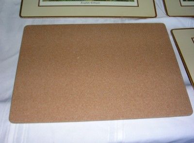 Large Set 4 Cork Placemats Table Mat Coaster English Cottages Country