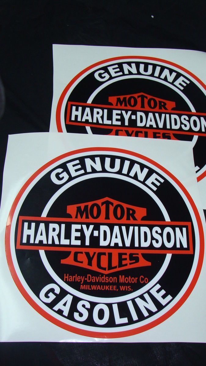 Harley Davidson Decals Motorcycle Ad Stickers Gas Oil