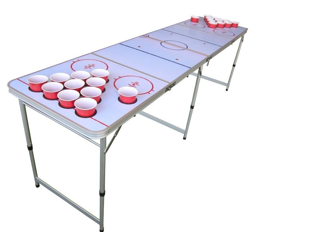 Hockey Beer Pong Table Beirut with Pre Drilled Cup Holes