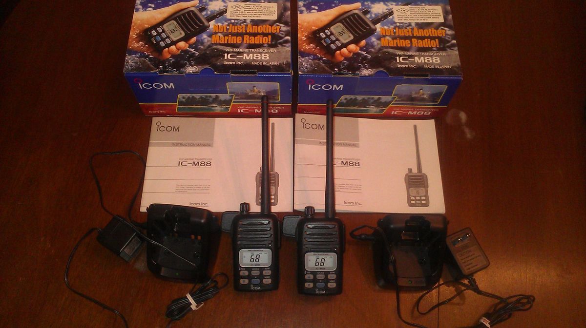 Icom IC M88 Handheld VHF Radios X2 with Programming Software