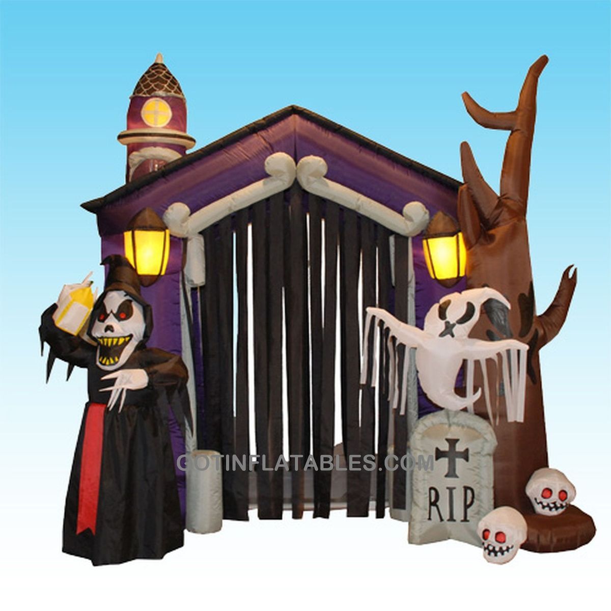  Halloween Inflatable Haunted House Castle Yard Outdoor Decoration