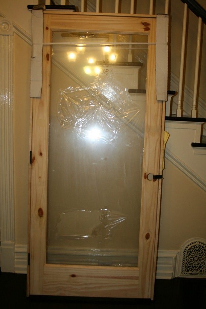 Solid Knotty Pine Wood Prehung Interior Full Glass Door 1