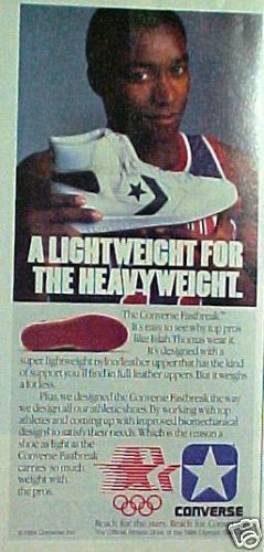 1984 Isiah Thomas Pistons Basketball Converse Shoes Ad