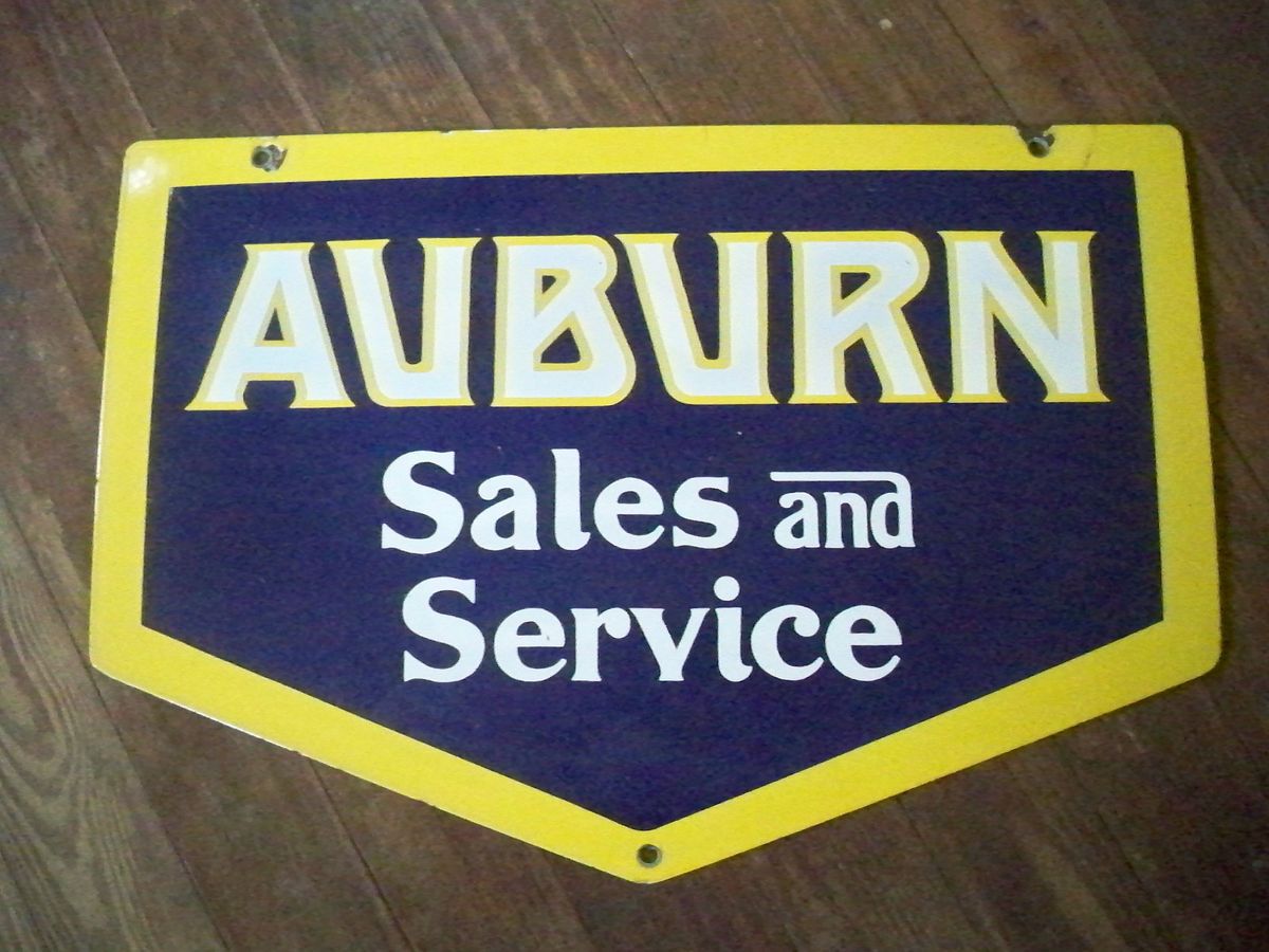 Porcelain on Steel Auburn Sales Service Sign