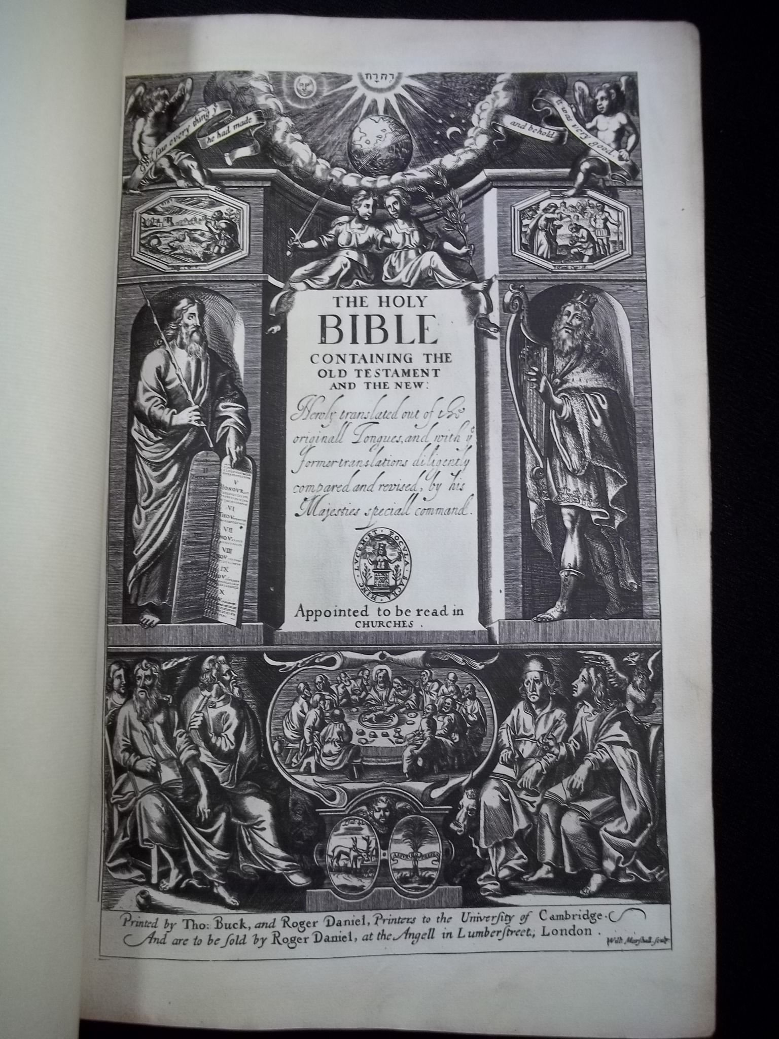 1638 King James Bible Early Folio Antique Huge RARE Fine Leather