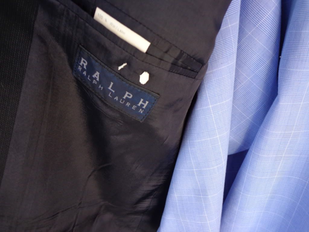 Ralph Lauren Navy Blue Wool 3 BTN Mens Blazer Jacket Sport Suit Coat