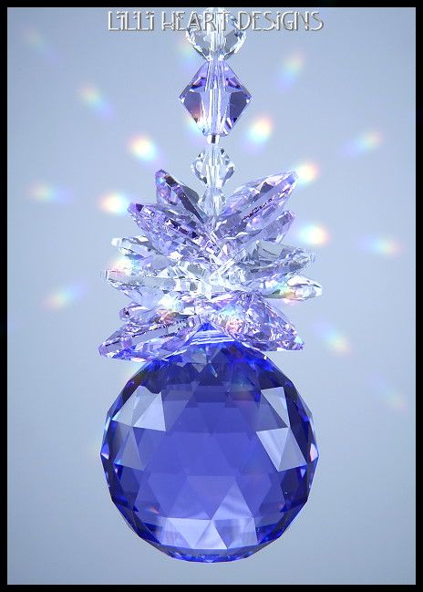  Swarovski Crystal Blue Violet Pineapple Ball Suncatcher 8558