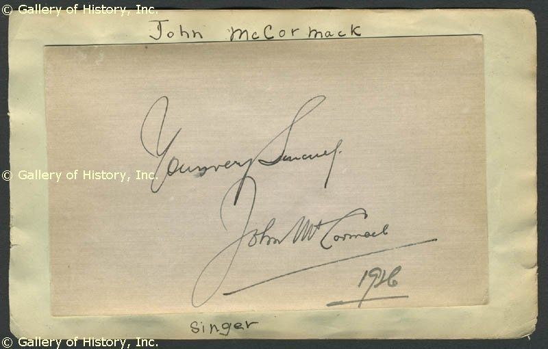 John McCormack Autograph Sentiment Signed 1926  