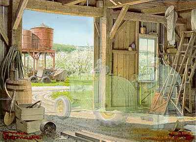 Charles Peterson Talk of Spring Old John Deere Tractor in Barn  