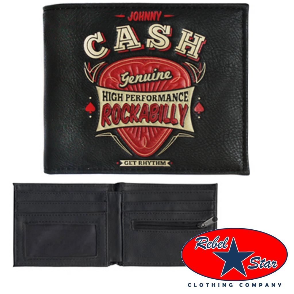 Johnny Cash Wallet Rockabilly Tattoo Cool 50s 60s Punk Retro Country Kustom Sun  